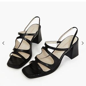 Madewell Intentionally Blank Black Leather Heel Sandal
